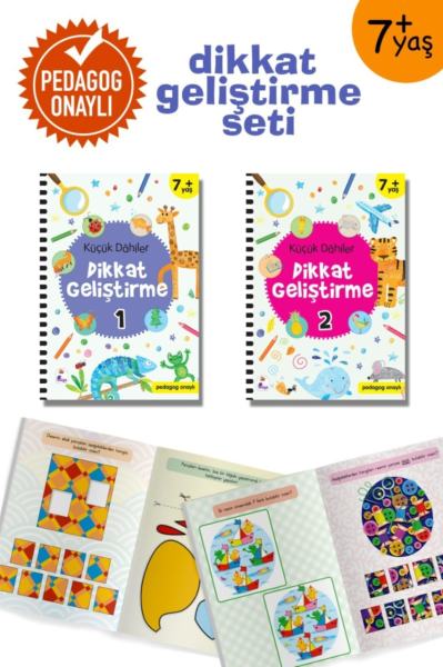 Küçük Dahiler Dikkat Geliştirme Seti - 7+ Yaş-2 Kitap Takım
