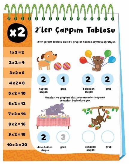 Minik Dostlarımla Çarpım Tablosu – Yaz, Sil ve Öğren